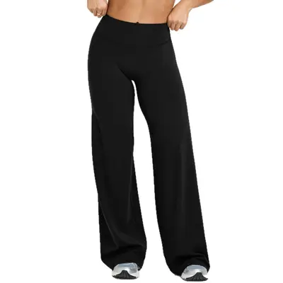 Damen-Yogahose, gerader Schnitt, po-hebend, schlankmachend, Schlaghose - 6