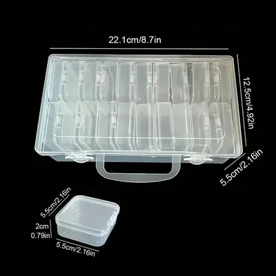 Clear plastic storage box set, square shape, desktop organizer - 11