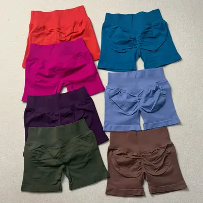 Seamless Women's Yoga Shorts, Hip-Lifting Fitness Shorts