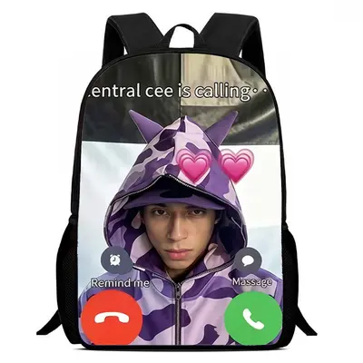 Kanye West Print Backpack with Video Call Meme Design, Student Schoolbag - 8