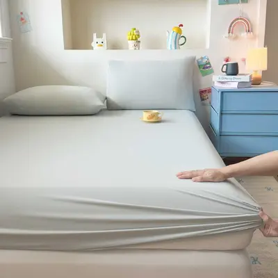 Summer Cooling Seamless Lycra Fitted Mattress Cover, 3-Piece Set - 11