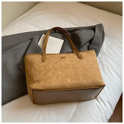 Vintage Embossed Women's Shoulder Tote Bag, Large Capacity Commuter - 11