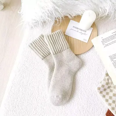 Women's Thick Terry Socks, Warm Fleece-Lined, Sleep Socks - 11