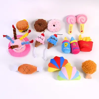 Chew-Resistant Plush Fruit Squeaky Dog Toy - 3