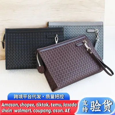 Men's Retro Plaid Clutch with Multiple Compartments for Phone and Documents