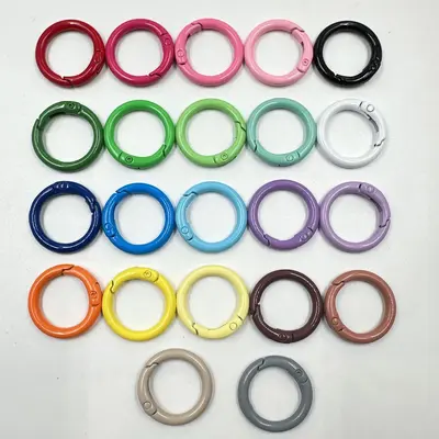 Colorful Alloy Spring Ring Clasp, DIY Jewelry Accessory - 7