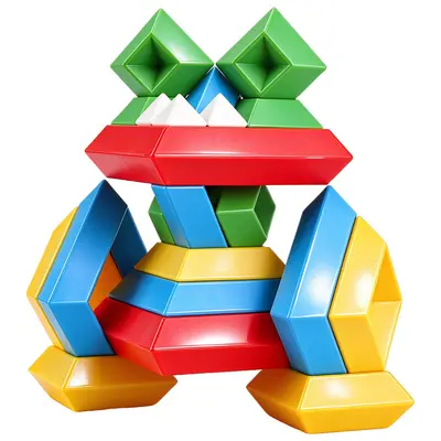 Kinder-Bausteinpyramide Stapelspiel, große Teile, Lernspielzeug - 5