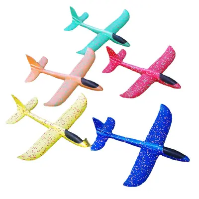 Schaumstoff-Flugzeug mit LED, handgeworfen, 48x38 cm - 5