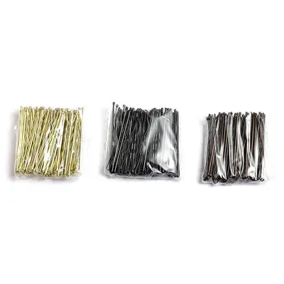 50-Piece Pack Simple Black Hair Clips, Straight Bobby Pins and Side Clips