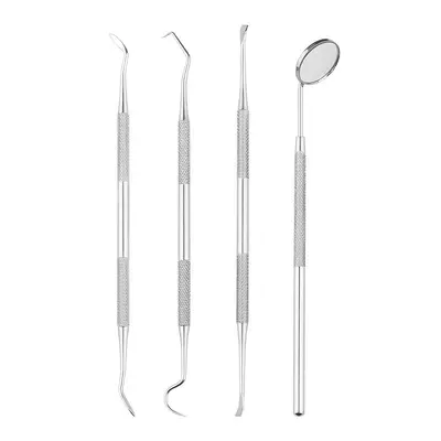 Dental cleaning set, stainless steel, 4-piece