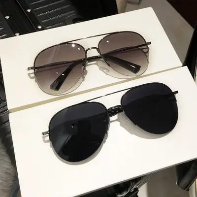 Aviator Sunglasses Big Face Driving Anti-UV Cycling Sun Protection Trendy Personalized Eyewear Men's Sunglasses