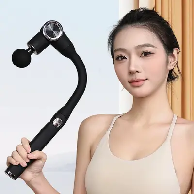 Foldable Handheld Massage Gun with Long Handle and Angled Head - 5