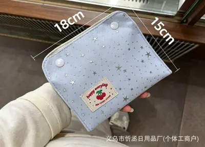 Portable Sanitary Pad Storage Pouch with Wrist Strap and Snap Button - 8
