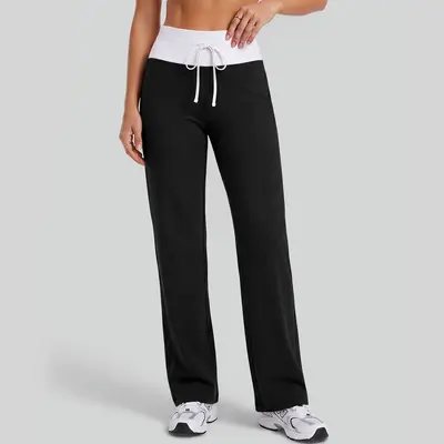 Damen-Sporthose mit hohem Bund und Kordelzug - 9