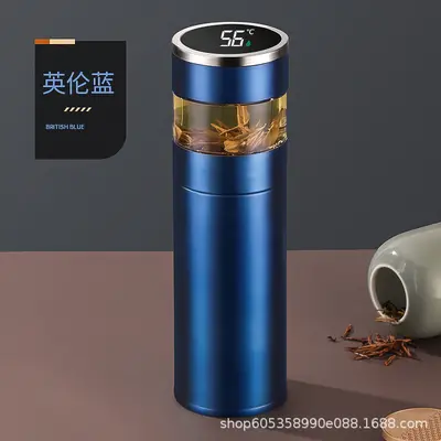 316 Stainless Steel Temperature Display Insulated Cup with Tea Infuser - 11