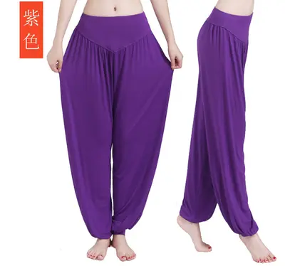 Loose Modal Yoga Pants with Cuffs for Dance and Tai Chi - 8