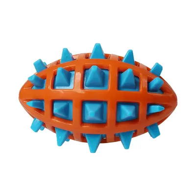Spiked Rugby Interactive Dog Toy, Chew-Resistant and Rot-Free Teething Material - 6
