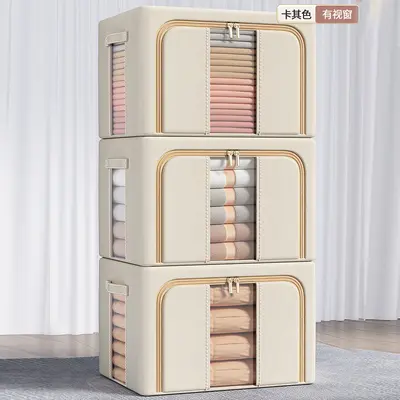 Faltbare Organizer-Box mit Stahlrahmen, transparent, Kleidungsaufbewahrung