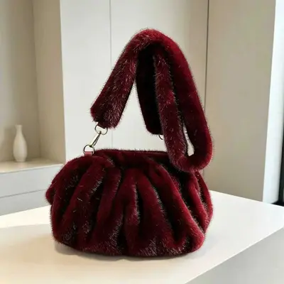 Women's Plush Pleated Cloud Shoulder Crossbody Bag - 8