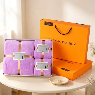 Korallenflies-Handtuchset in Geschenkbox - 12