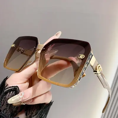 Women's Large-Frame Anti-UV Sunglasses for Round Faces - 10