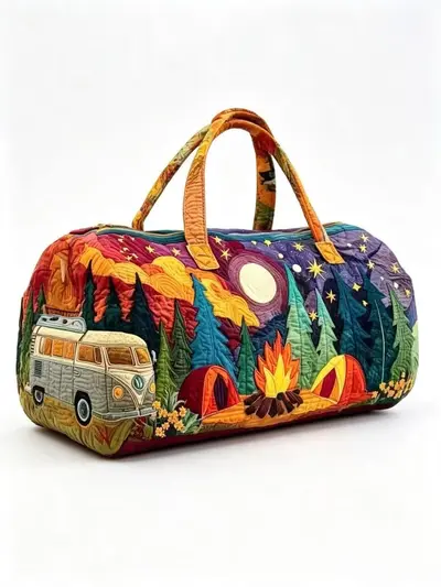 Gesteppte Reisetasche mit 3D-Druck
