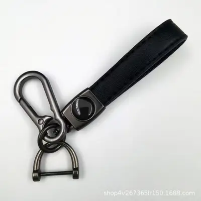 Lambskin Car Keychain with Car Logo, Business Men's Key Chain