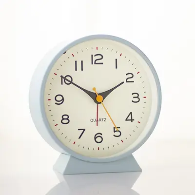 Minimalist Metal Small Alarm Clock with Night Light and Silent Movement - 12