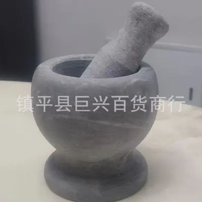Garlic mortar stone mortar manual traditional garlic grinder household grinding jar