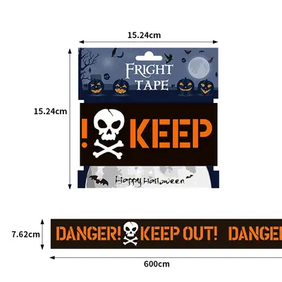 Halloween Warning Tape with Skull Decoration for Scene Props - 11