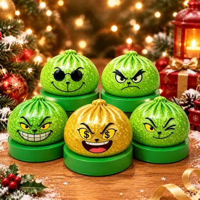 Noel Grinch Yapı Blokları Hamur Topu Stres Oyuncağı, Gizli Model Kör Kutu - 3