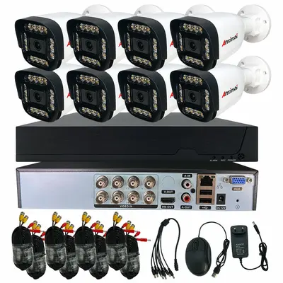 8-Kanal-AHD-Analogsystem für Außenbereiche, Farbige Nachtsicht