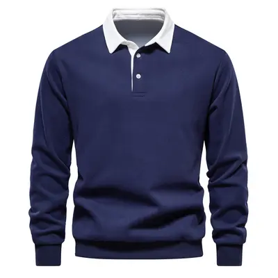 2024 neue Herbst-Poloshirt mit langen Ärmeln Trend europäische Größe Export Herren-Sweatshirt hochwertig Freizeit vielseitig Herren