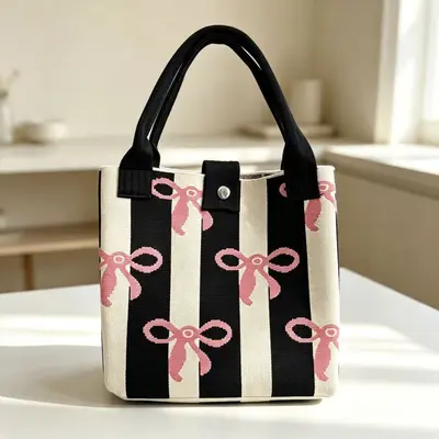 Korean-style commute large capacity knitted tote bag holiday gift New Year souvenir gift bag handbag hand-carry shoulder bag - 9