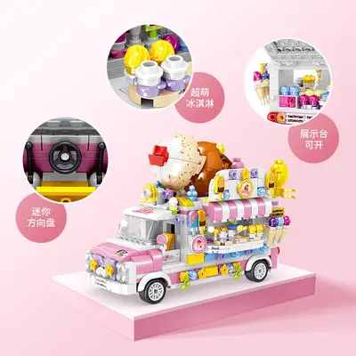Zhegao 00886-00891 Tatlı Hamburger Arabası Yapı Taşı Seti - 4