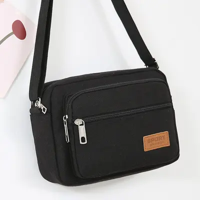 Nylon Women's Crossbody Bag, Large Capacity Small Square Design - 8
