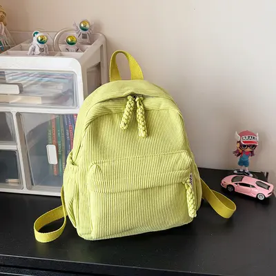 Lightweight Solid Color Large Capacity Student Backpack - 10