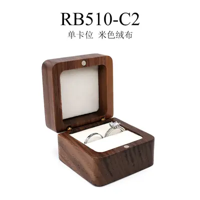 Wooden jewelry box small portable travel ring earring necklace mini jewelry storage box - 8