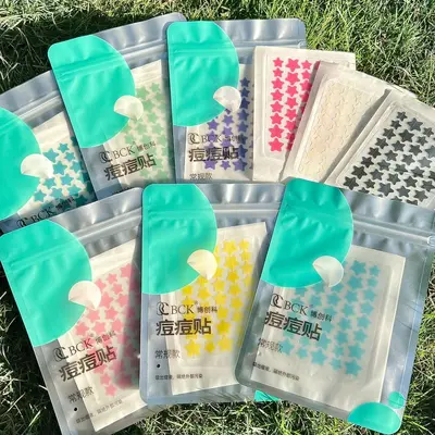Taobao Douyin Bestseller 40 bunte Sternchen-Pickelpflaster mit Kolloid-Absorption, ätherischen Ölen und Eiterabsaugung, Anti-Pickel-Pflaster, auf Lager, Dropshipping möglich