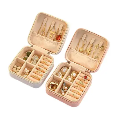 Free shipping jewelry box necklace earring storage box elegant travel portable hand jewelry ring box new style