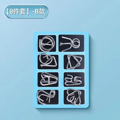 Luban Lock Nine Linked Rings Puzzle, 24-Piece Brain Teaser Set for Kids and Seniors - 8