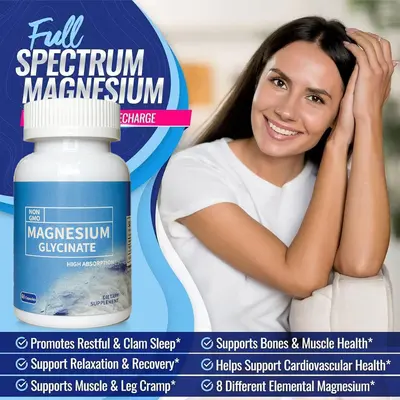 Magnesium Glycinate Capsules, 60 Count, English Label, OEM Custom