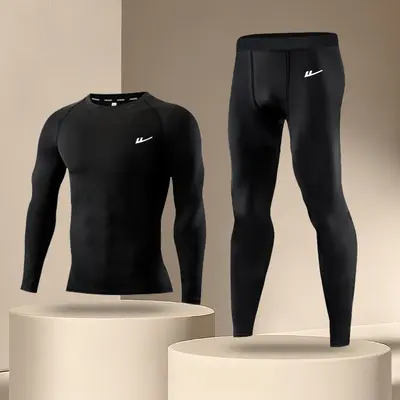 Huili Men's Compression Sports Set, Quick-Dry, High-Elastic - 11