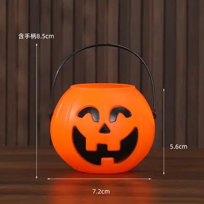 Halloween Pumpkin Bucket Lantern, Handheld Candy Bucket for Children - 7