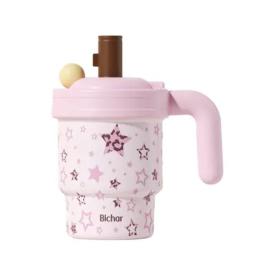 Bichar Portable Office Thermos Cup with Handle and Straw - 9