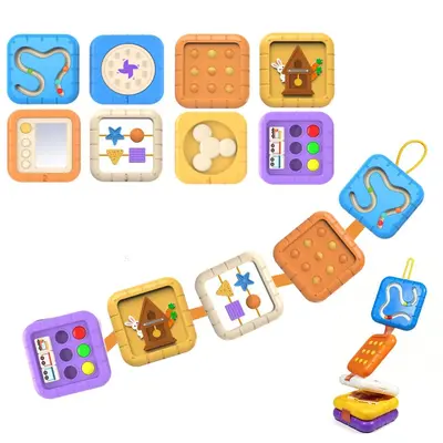 Busy Bead Stacking Toy Baby Mirror Montessori Early Education Educational Toy Busy Board Fine Motor Training Skills Cross-border Certified