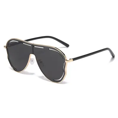 Large Frame Toad-Shaped Sunglasses, Hollow-Out Y2K Style - 6