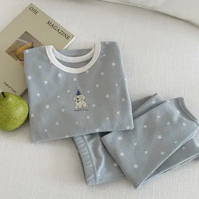 10A Antibacterial Baby Seamless Thermal Underwear Set, Wool Blend - 9