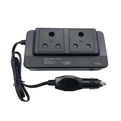 200W Car Inverter with Multi Sockets and USB Ports, Display Power Converter - 9