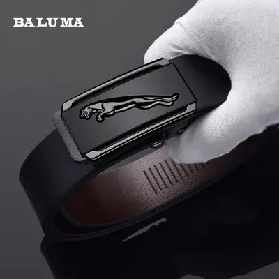 Hot-selling men's cowhide toothless automatic buckle belt, genuine leather belt for middle-aged and young men, business casual style - 4